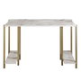 Hanah Home Mesa de estudio Blanca y Dorada